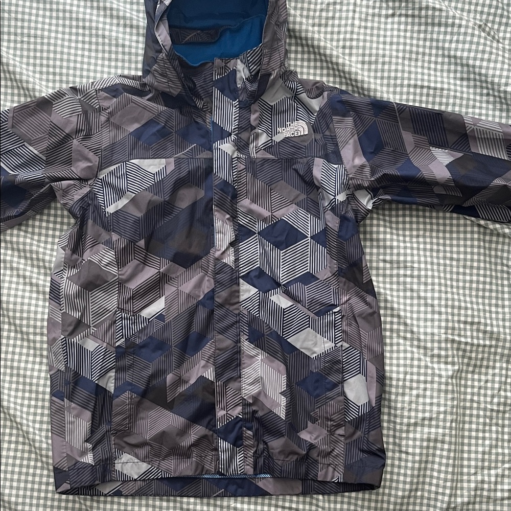 The North Face Kids Geometric Raincoat - Blue and Gray